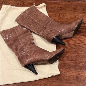 Loeffler Randall Brown Snakeskin Women's Boots